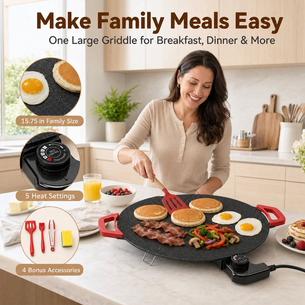PRTYY 16 in Electric Griddles Grill, Kitchen Appliances, Home Cooking Grill