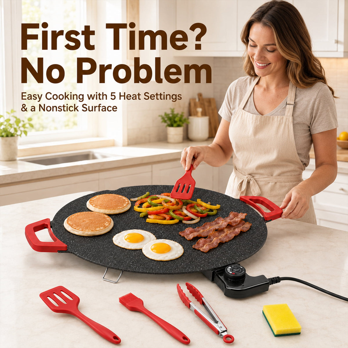 PRTYY 16 in Electric Griddles Grill, Kitchen Appliances, Home Cooking Grill