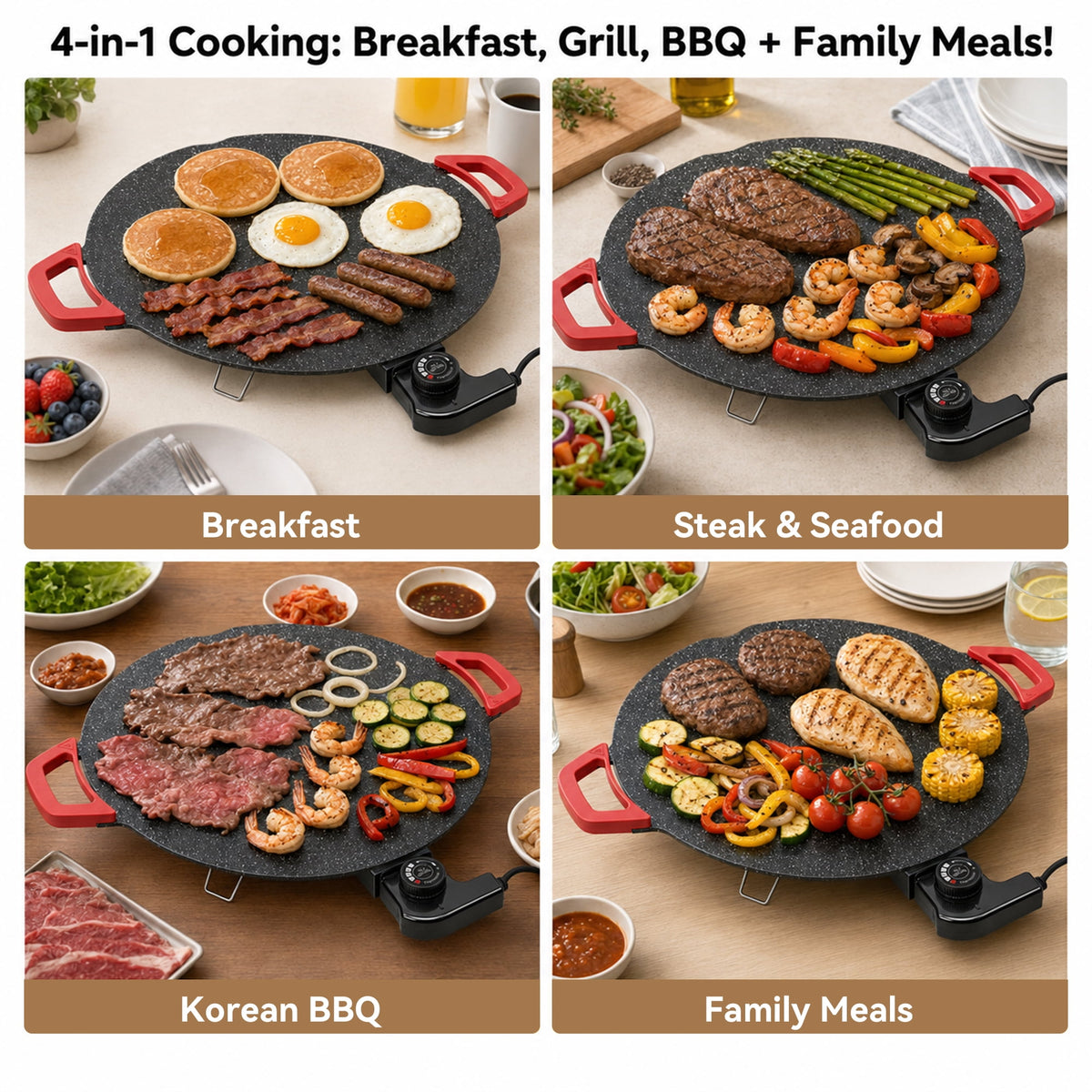 PRTYY 16 in Electric Griddles Grill, Kitchen Appliances, Home Cooking Grill