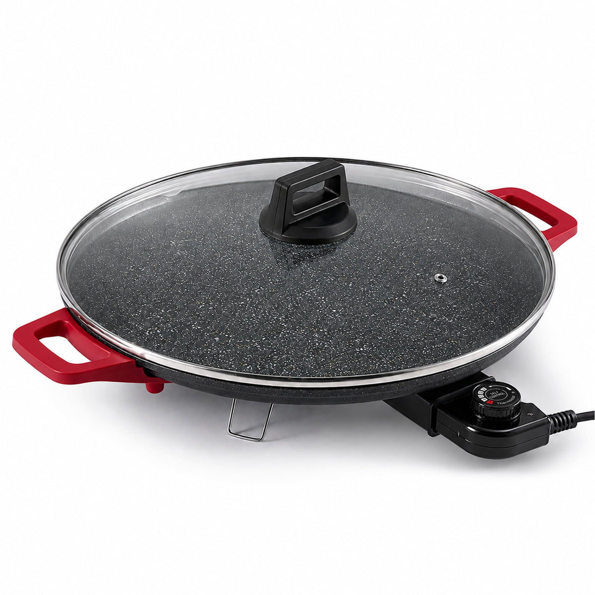PRTYY 16-inch Electric Griddle, 2500W Non-Stick Grill and Griddle with Glass Lid, Kitchen Appliances